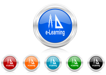 e-learning icon vector set