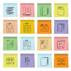 document icons set, note paper