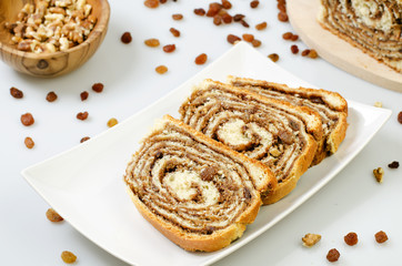 Potica, Roll with walnuts. Slovenian dessert