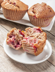 homemade strawberry and orange muffins