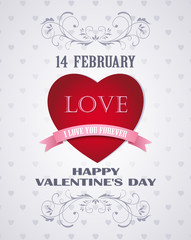 Happy Valentines day retro card love