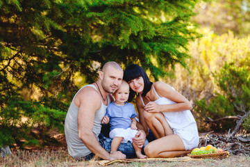 happy family having fun outdoors