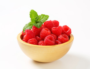 Bowl of fresh raspberries