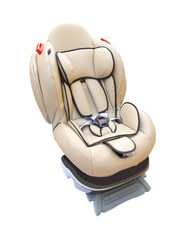 Fototapeta na wymiar Baby car seat on white background.