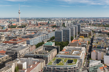 Naklejka premium Aerial view of Berlin with Television tower or Fernsehturm