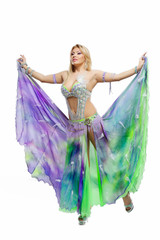beautiful blonde in the active Arab Dance