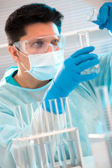 Medical scientist working in laboratory