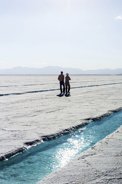 Water pool on Salinas Grandes Jujuy, Argentina.