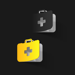 Obraz premium First Aid kit box, paper sticker