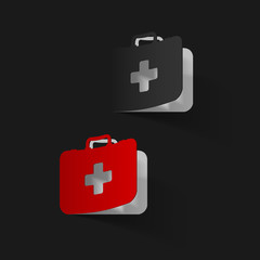 Obraz premium First Aid kit box, paper sticker