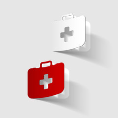 First Aid kit box, paper sticker