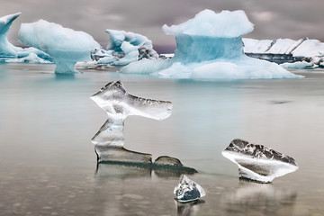 Blue glacier ice Jokulsarlon lagoon © kikkerdirk