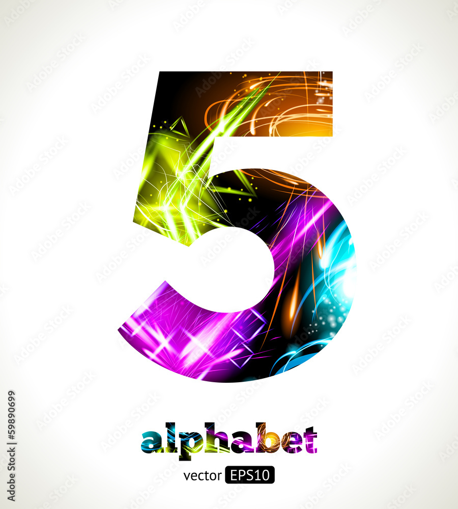 Poster vector customizable light effect alphabet