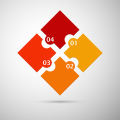 color puzzle infographic numbers