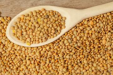 Spoon and lentils