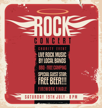 Rock Concert Retro Poster Design