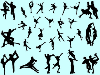 People skating - vector