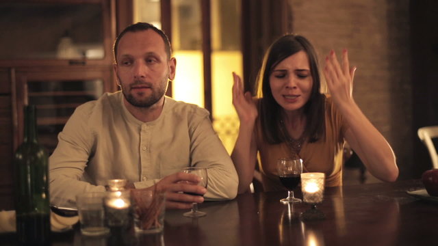 Bored young couple on bad date