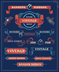 Vintage Banners and Ribbon Design Elements - 59896032