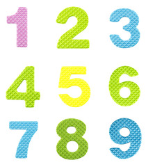 Numbers from one to nine