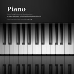 Fototapeta premium Piano keys on black background