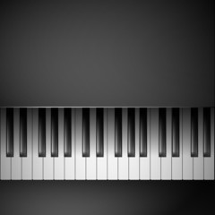 Piano keys on black background