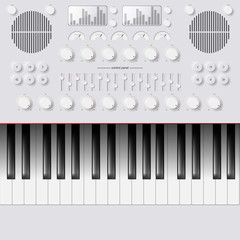 Vector Synthesizer Keys Knobs Buttons and keyboard