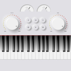Vector Synthesizer Keys Knobs Buttons and keyboard