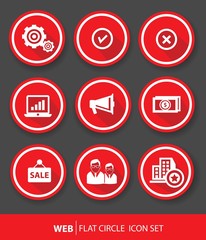Web icons,Red version,vector