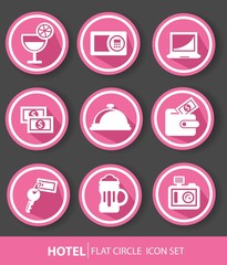 Hotel buttons,Pink version,vector