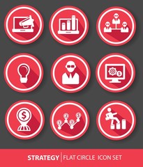 Strategy,Business buttons,Red version,vector