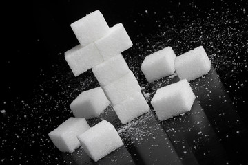 Kreuz aus Zuckerwürfel - Diabetes