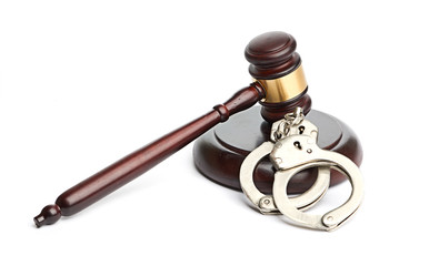 handcuffs and gavel