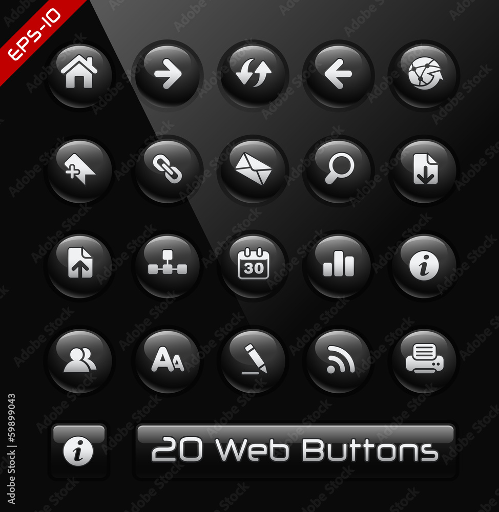Canvas Prints icons for web developers -- black label series