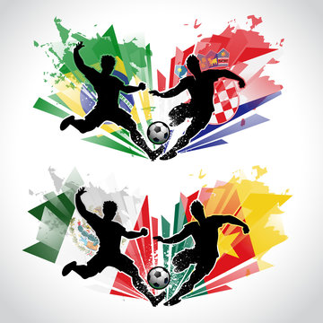 Soccer players representing different countries