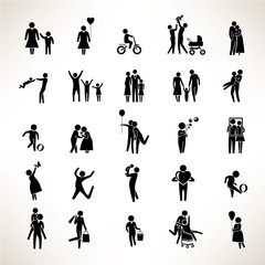 family icons, family people set