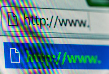 Internet browser close up
