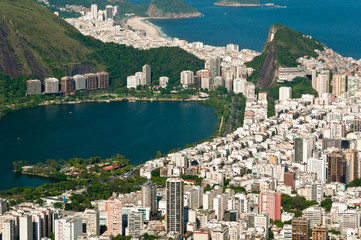 Rio de Janeiro Copacabana and Ipanema Aerial View