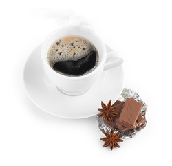 coffee with chocolate and dry breakfast