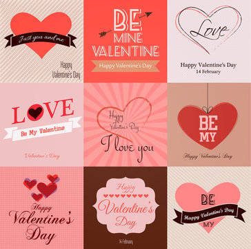 Happy valentines day cards. Vector