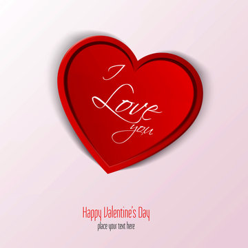 Valentines Day Card With Heart. Vector