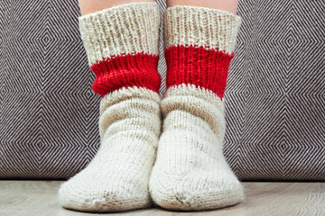 clouseup pair wool knitted socks