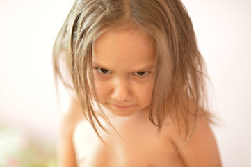 Fototapeta premium Portrait of emotional girl