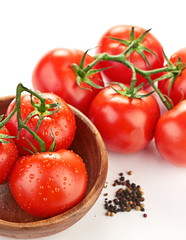 Setting pasta with tomato and garlic