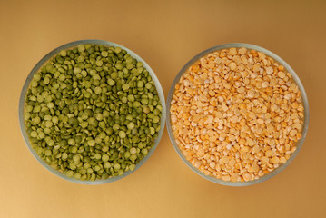 green pea and yellow pea
