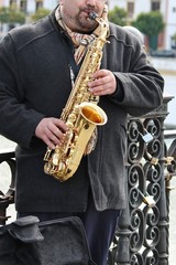 Naklejka premium saxophone player
