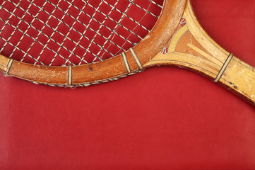 Detail of vintage racket