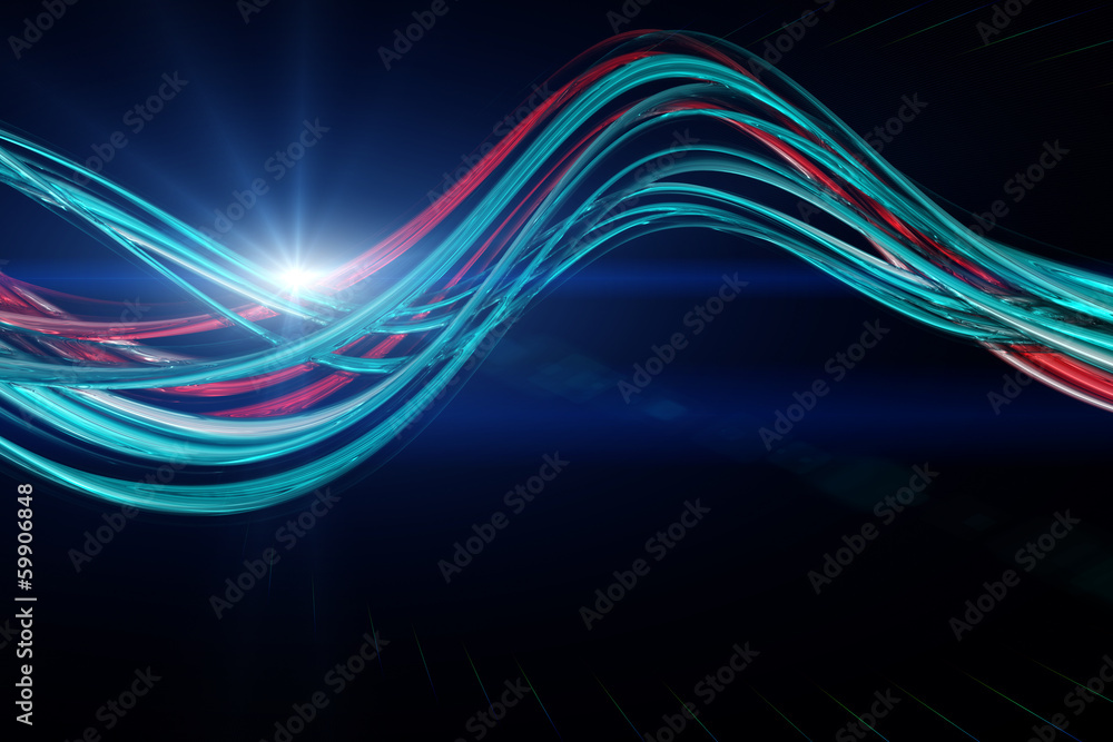 Poster futuristic wave background design with lights and space for text