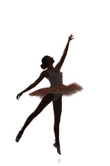 ballerina dancing on a white background