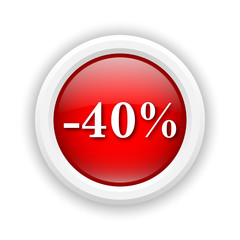 40 percent discount icon